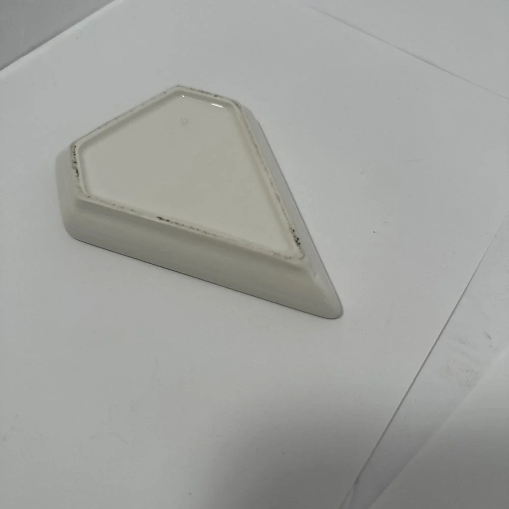 White & Silver Diamond Shaped Trinket Jewelry Dish